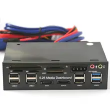DishyKooker USB Hub Multi-Function eSATA SATA Port Internal Card Reader PC Media Front Panel Audio for SD MS CF TF M2 MMC Cards usb hub 3 ports usb data transmission hub station ms m2 sd mmc tf card reader