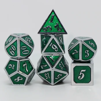 

7pcs/set Metal Dice Set D&D Dice with Velvet Pouch D20 D12 D10 D% D8 D6 D4 for Dungeons and Dragons DND RPG MTG Table Games