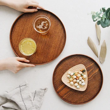 

Kitchen Space Saving Round Shape Plate Fruit Dessert Snack Tray Dishes Jewelry Display Tray Desktop Storeage Decorative