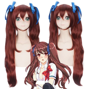 

Fate Stay Night Tohsaka Rin Long Wavy Brown Cosplay Wig With Double Ponytails Another Akazawa Izumi Costume Synthetic Hair Wigs