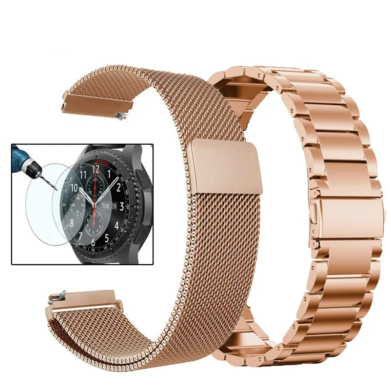 Rose Gold Rose Gold Ремешок 22 мм для samsung gear S3 Frontier 46 мм сменный ремешок из нержавеющей стали для samsung gear S3 Classic - Цвет ремешка: Rose Gold Rose Gold
