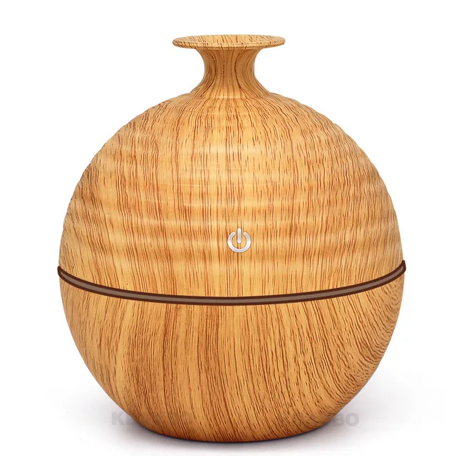 

KBAYBO 130ml USB Mini Evaporative air Humidifie Essential Oil Diffuser Aromatherapy mist maker with Wood grain 7 color LED Light