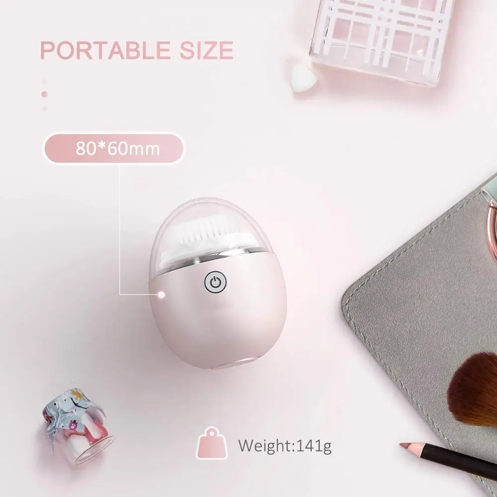 

Silicone waterproof sound wave vibration cleaning instrument Mini electric cleansing brush Deep intelligent anti-aging cleansing