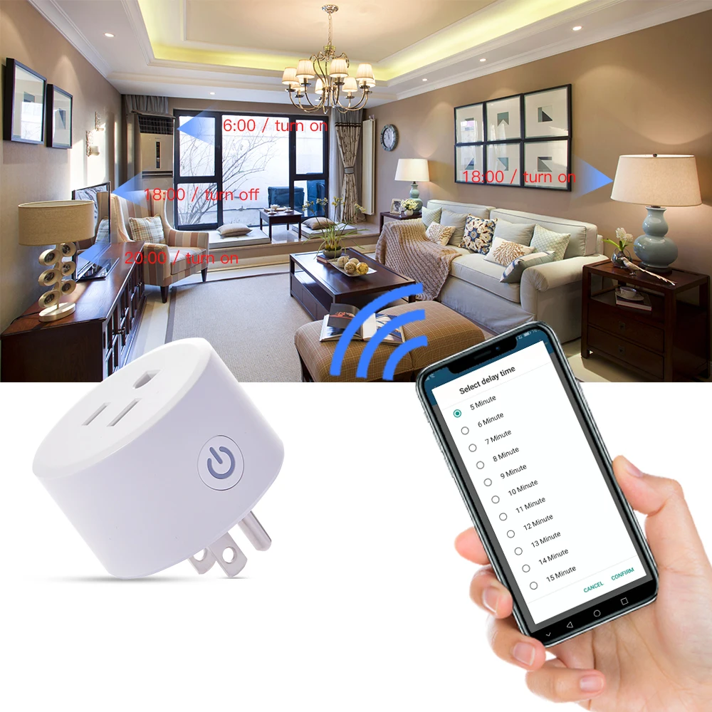 Wi-Fi умная розетка синхронизации Smartplug беспроводной голосовой интеллектуальный пульт дистанционного управления RC автомобиль домашний США Тип