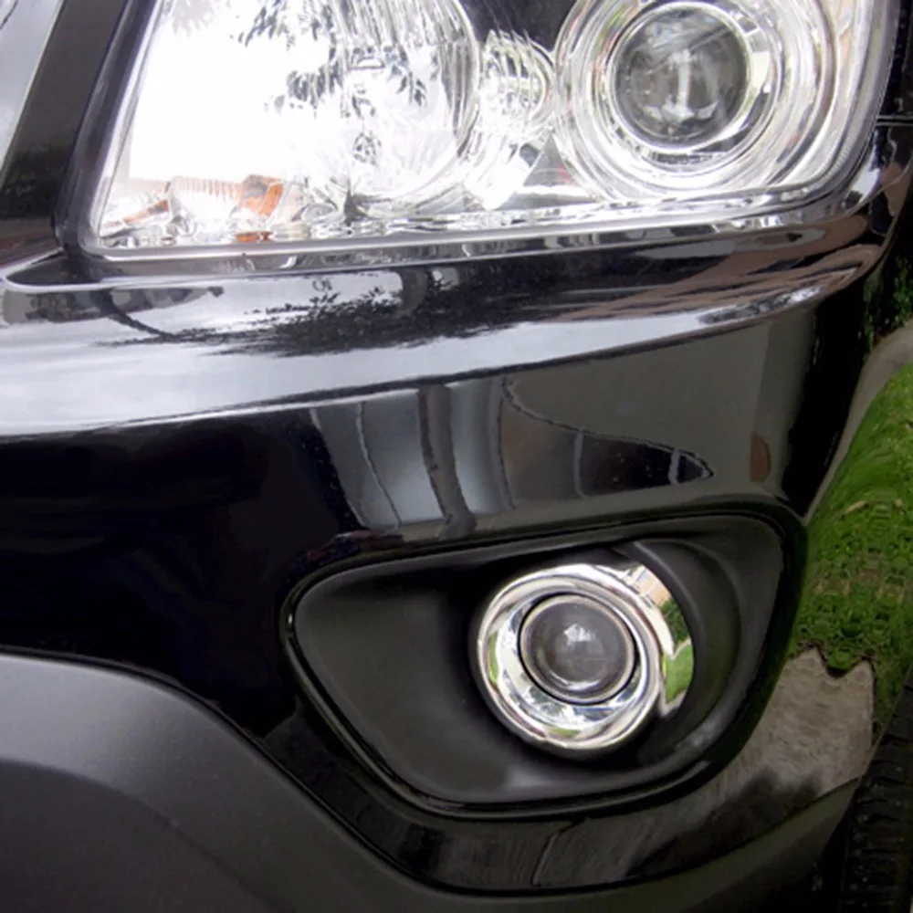 Wotefusi ABS Chrome Front Fog Lamp Head Light Cover Trim Ring For Jeep Compass 2011 2012 2013 2014 2015 [QPA332]