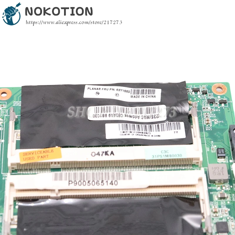 NOKOTION для lenovo E30 Материнская плата ноутбука 13," DDR2 с процессором на бортовой 63Y1560 63Y1562 DAPS1AMB8C0