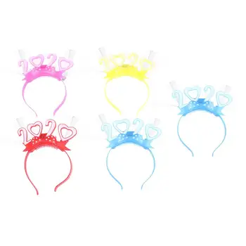 

5 Pcs Shining Headband Number 2020 Optical Fiber Glowing Cute Hair Hoop Hair Accessories Headwear for Girls Ladies