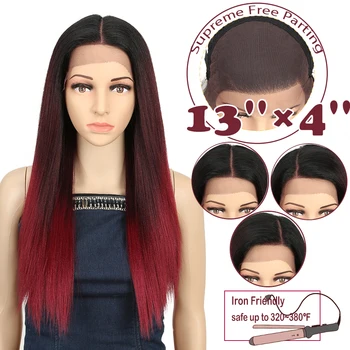 

Magic 13X4 Straight 24“Inch Synthetic Lace Front For Black Women Ombre Multicolor Lace front wig Cosplay blonde lace front wig