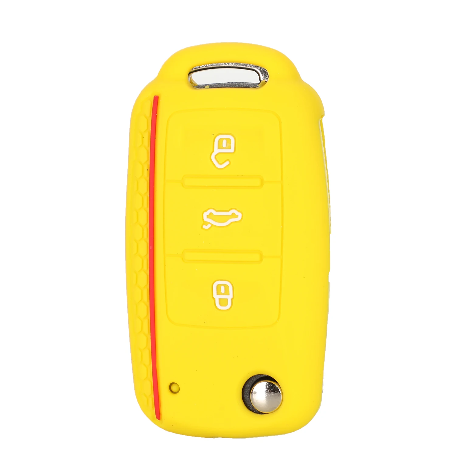 yellow Jingyuqin 10 шт. силиконовый дистанционный чехол без ключа для VW Caddy Golf Jetta Polo Passat Scirocco Tiguan для Skoda Octavia Seat 3B - Название цвета: yellow