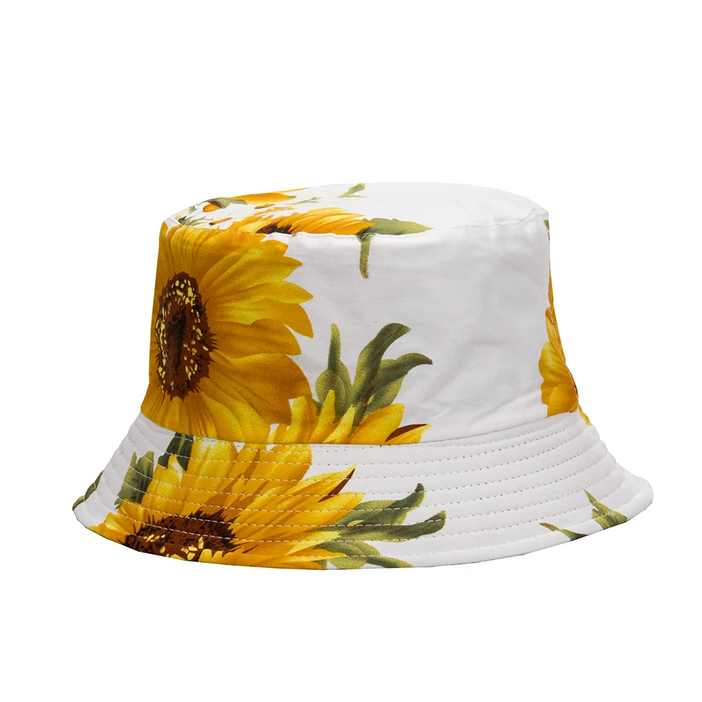 

Sunflower double-faced fisherman hat sunscreen basin hat Korean men's and women's hat sun hat bucket hat