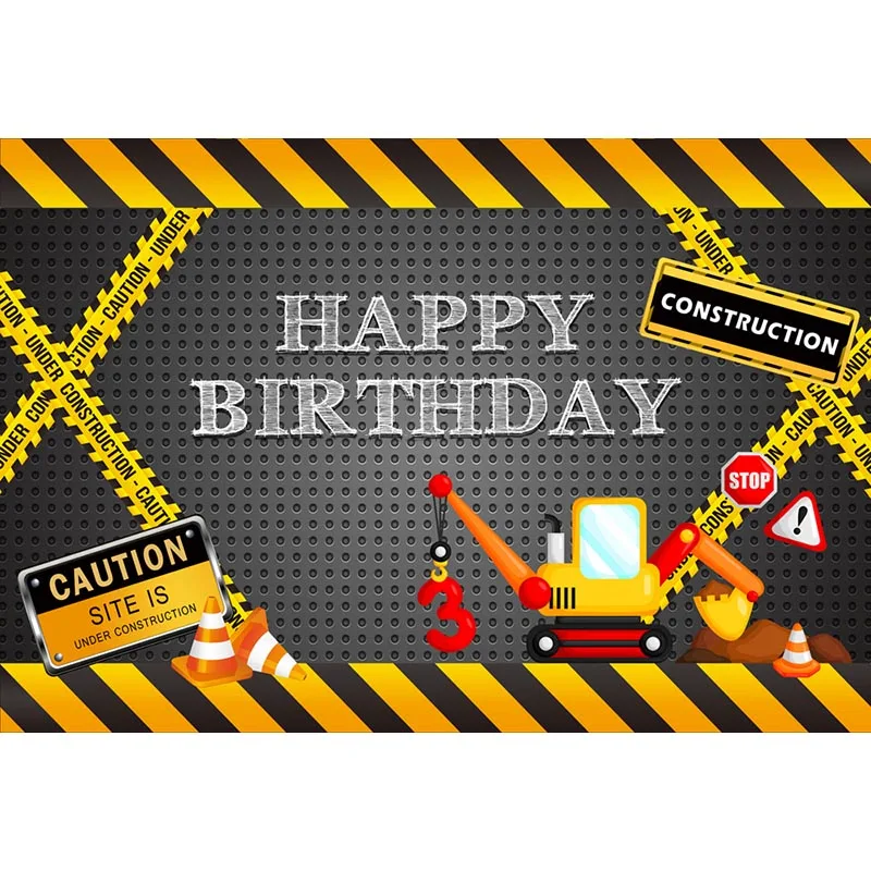 Mocsicka Construction Backdrop Happy Birthday Architect Birthday Party Decoration Photo Background Crane Excavator Custom 175 Background Aliexpress