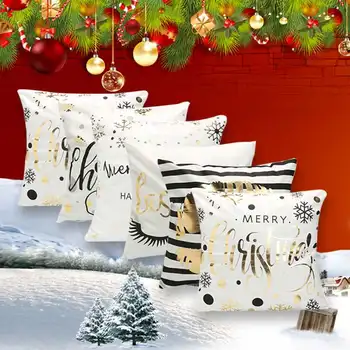 

6styles Rose Gold Pink Christmas Pillow Case Snowflake Christmas Balls Star Cushion Cover Home Decorative Pillow Cover