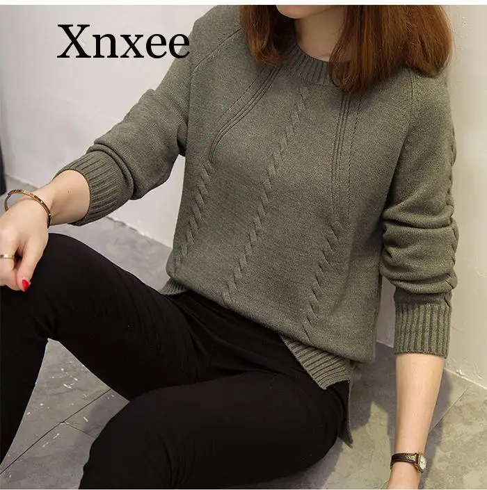 New 2020 Autumn Winter Pullover Sweater Women O-neck Long Sleeve Knitted Sweater Female Army Green Purple Jumper Ladies wool New 2020 Autumn Winter Pullover Sweater Women O-neck Long Sleeve Knitted Sweater Female Army Green Purple Jumper Ladies wool