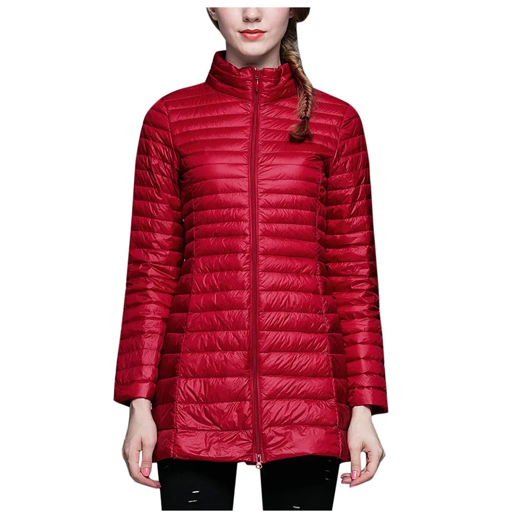 Winter Long Down Coat Women Thick Hooded Winter Zipper Plus Size Snow Outwear White Duck Down Warm Jacket Windbreaker Coat
