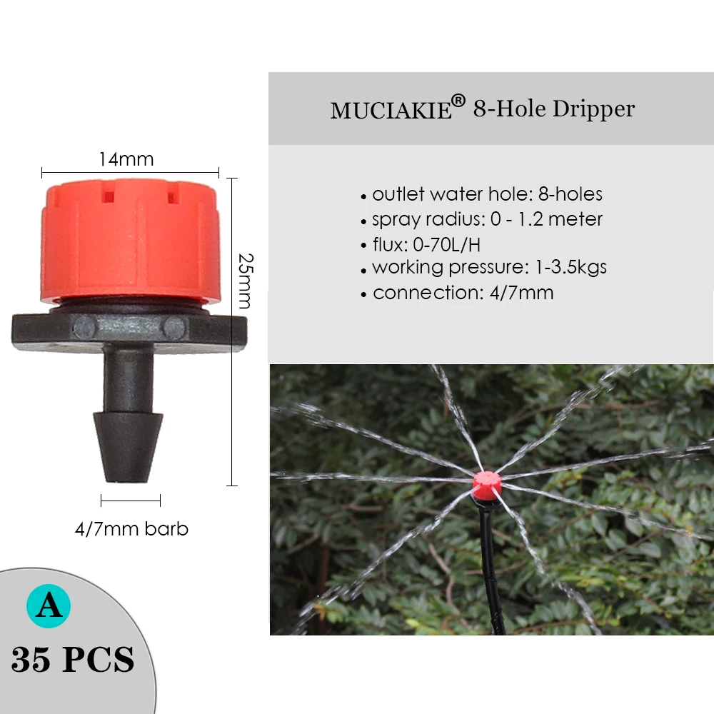 Garden Sprinkler MUCIAKIE Variety Style Adjustable Irrigation Sprinkler Garden Emitters Stake Dripper Micro Spray Rotating Nozzle Watering Arrow