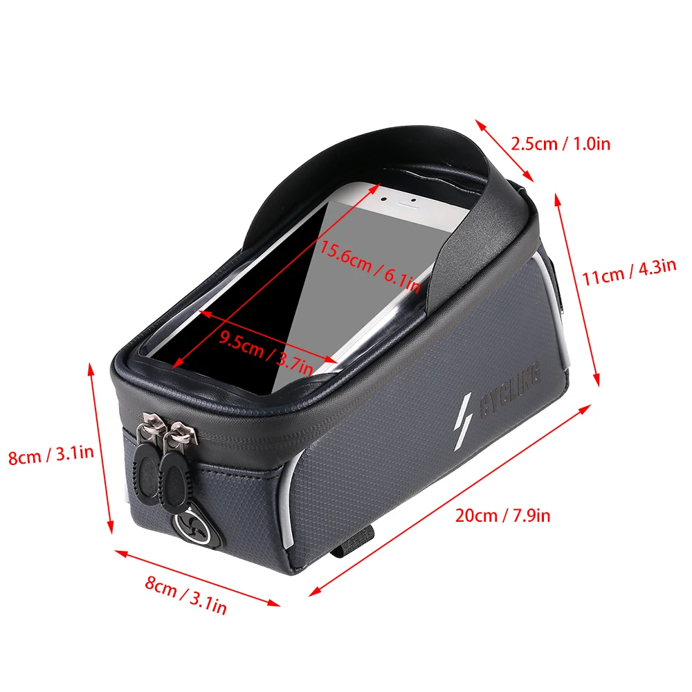 Велосипедная каркасная сумка велосипедная верхняя труба сумка чехол для телефона с сенсорным экраном для 6 дюймов держатель для смартфона сумка Водонепроницаемый MTB велосипед