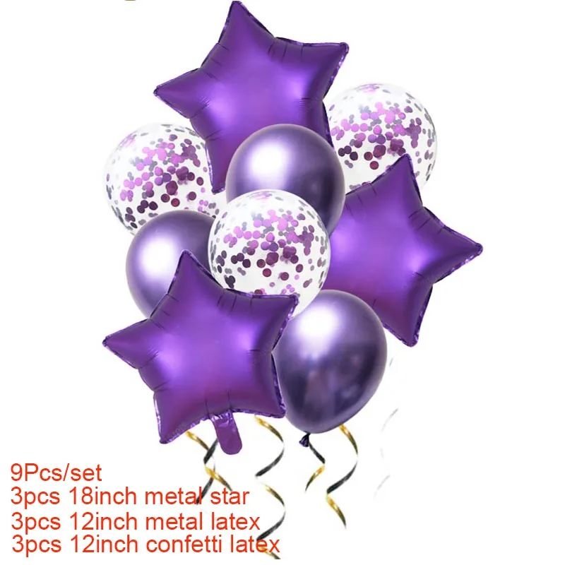 Золотые, серебряные металлические шары, украшения на день рождения, фольга, Звездные воздушные шары для дня рождения вечерние украшения, Детские конфетти, шары для надувных шаров - Цвет: metal set4
