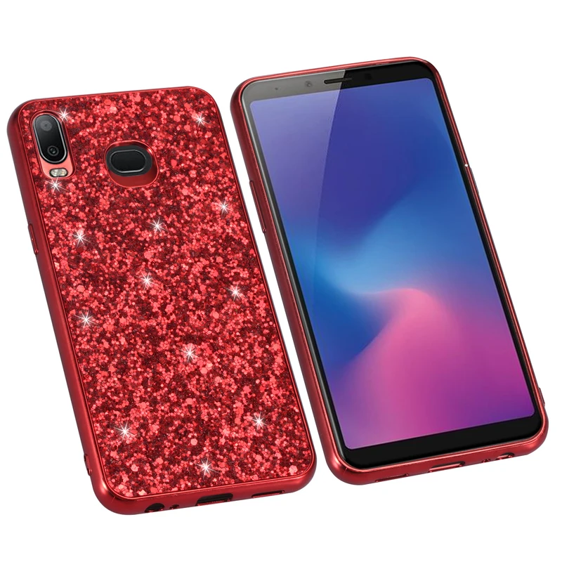 

Soft TPU Silicone case For Samsung Galaxy A6S A6 Plus 2018 A6 A7 A9 2018 Fashion Glitter Diamond Anti-fall Phone Back Cover