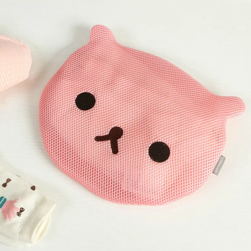 

Thick Embroidery Animal Head Laundry Protection Bags String Bag Cute Anti-Transformation Underwear Socks Protective Laundry Bag