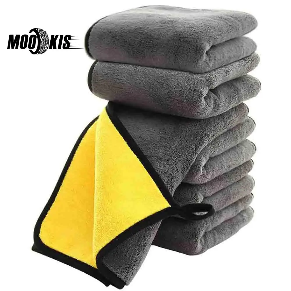 Car Microfiber Cleaning Cloth Towel Ultrasoft Quick Drying 800GSM Polishing Waxing Auto Double Sided Clean Easy To | Автомобили и