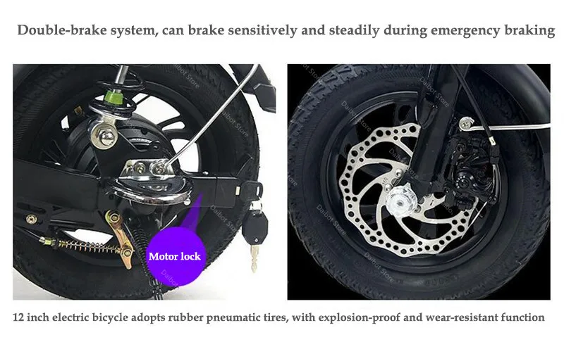 Electric Bikes Adults 2 Wheeled Electric Bicycles 12 Inch Max Range 100KM 48V 400W Mini Portable Foldable Electric Scooter (1)