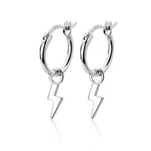 Модные уникальные серьги Huggie в форме молнии из чистого серебра 925 пробы для женщин и девушек, подарок, ювелирные изделия