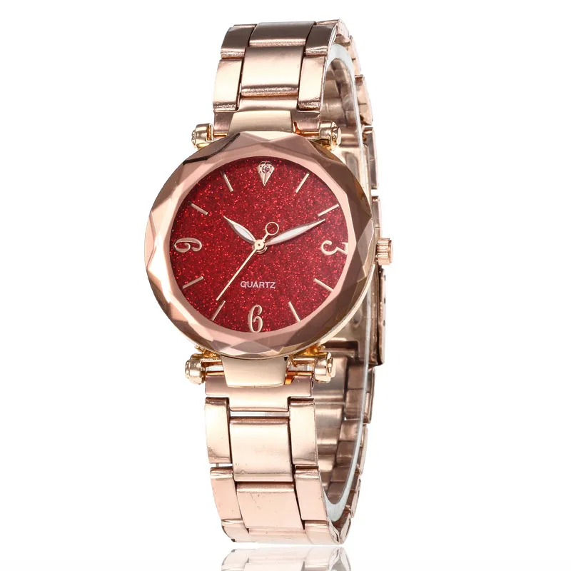 

2019 New Style Korean-style Women's Steel Watch Trend of Fashion Shimmering Powder Star Surface WOMEN'S Dress Fashion Watch Curr