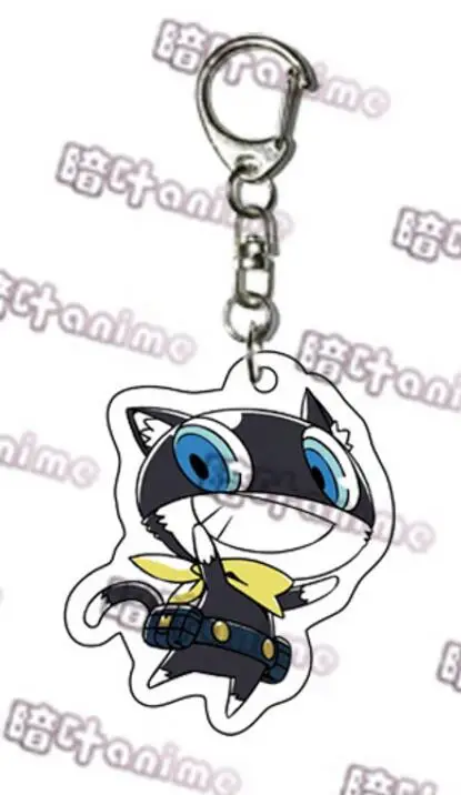 Серый Аниме Persona 5 Ren Amamiya Morgana Ryuji Sakamoto Ann Takamaki Makoto Niijima Косплей акриловый брелок кулон брелок с игрушкой подарок - Цвет: Серый