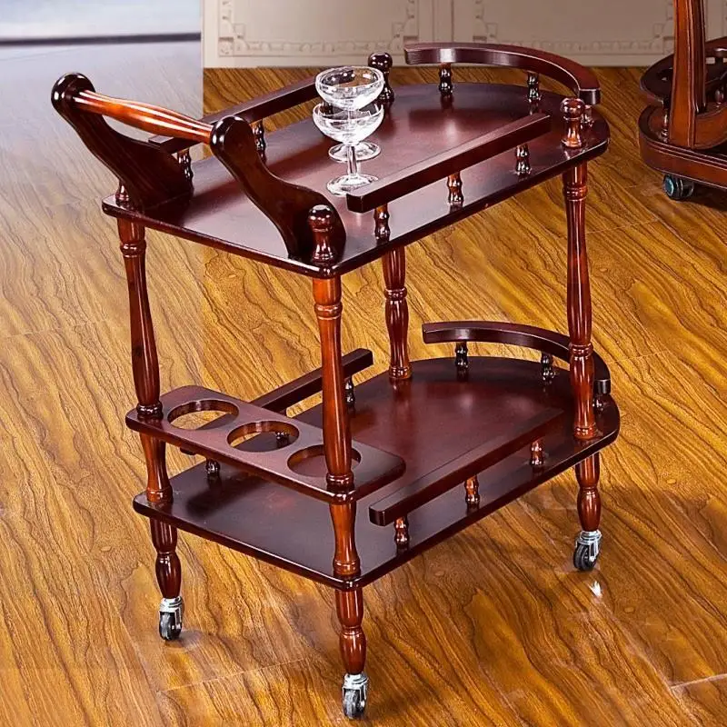 

H1 Dining Car Liquor Cart Snack Cart Refreshment Cart Tea Cart Solid Wood Dining Cart Hotel Cart Cheap Wood
