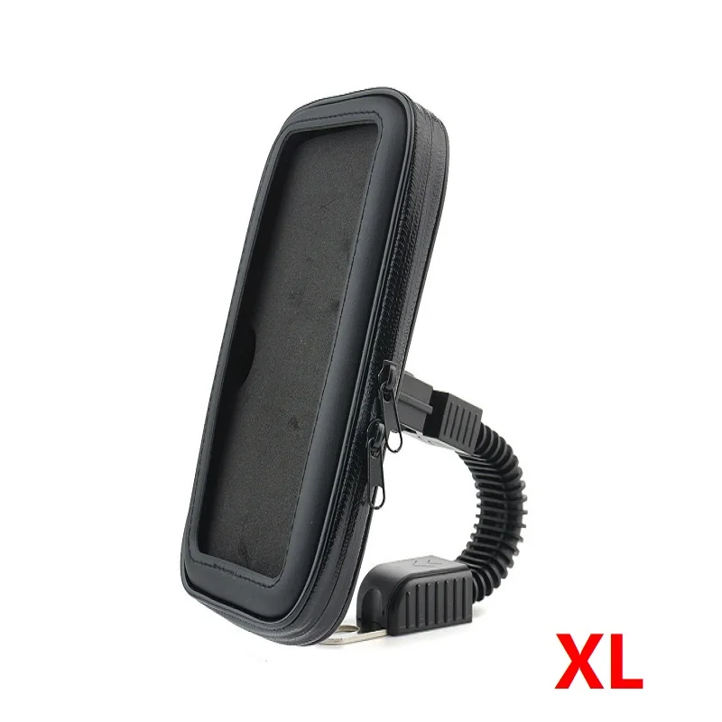 Black XL Мотоциклетный держатель для телефона с подставкой, вращающийся на 360 градусов для Moto, поддержка мобильных телефонов для iphone XS X 8 Plus, S9, S8, S7, чехол, водонепроницаемая сумка - Цвет: Black XL