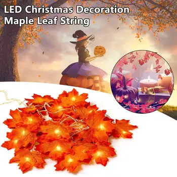 

3M Leds Maple Leaves LED Light String Garland Battery Powered Fairy Lights Outdoor Home Stair Railing Fence Decor Light