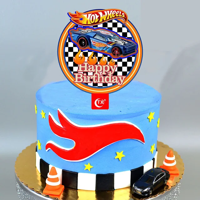 Set 29 Pezzi Decorazioni Torta Hot Wheels - Topper Compleanno Per Ragazzi Con Auto Da Corsa, Ideale Per Feste A Tema - Foto 10