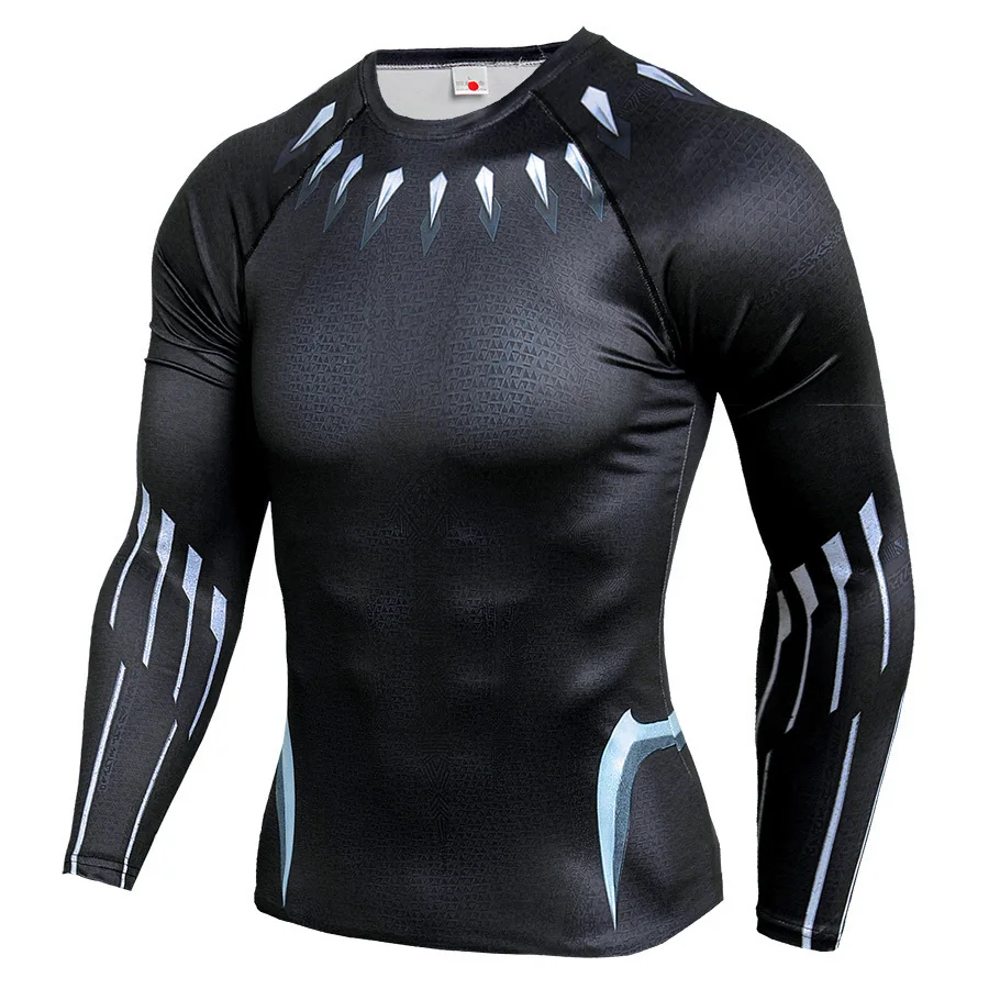 Short Sleeve Dri-fit Black Panther Compression Top Tee Shirt for Gym