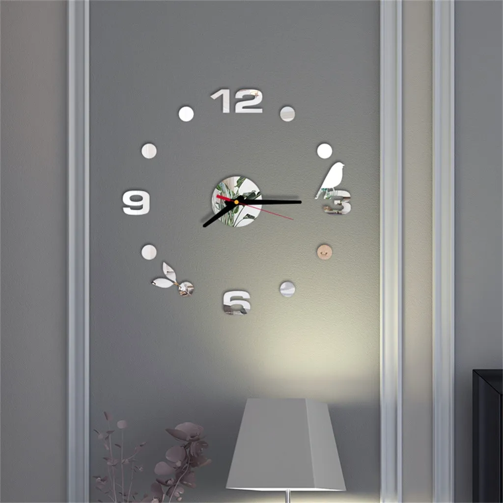 Распродажа настенные часы 3d diy акриловые зеркальные настенные наклейки часы гостиная кварцевые иглы Европа horloge 18