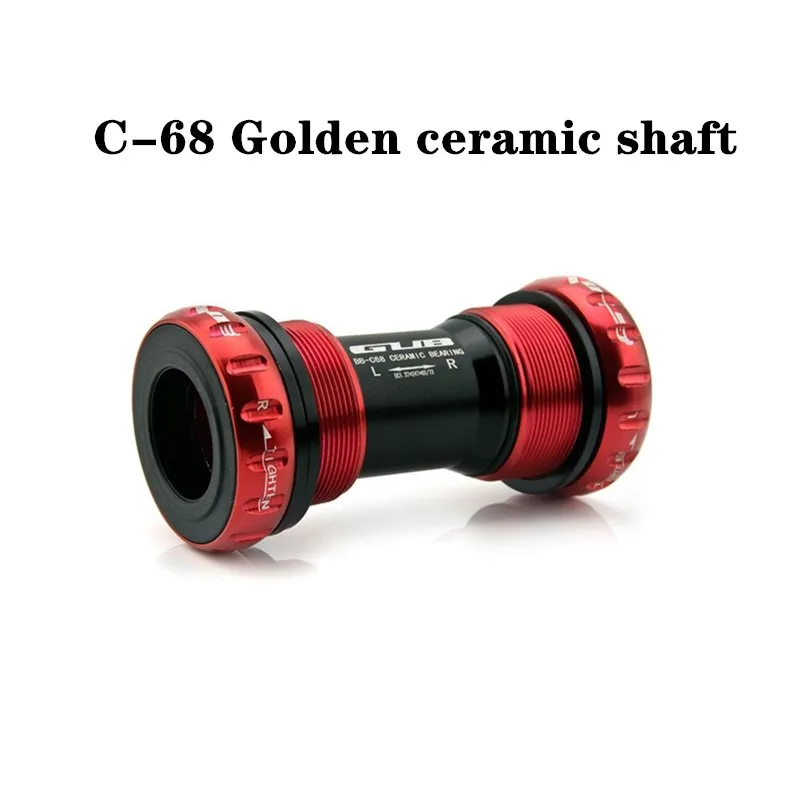 Red ceramic GUB резьба BB вал керамический палин для Shimano полый Звездочка Горная дорога велосипед shaft68-73MM - Цвет: Red ceramic