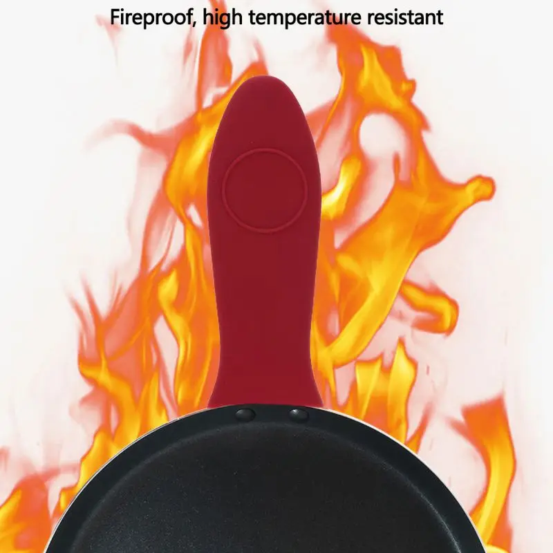

Silicone Hot Handle Holder Anti-slip Heat Resistant Pot Sleeve Grip Handle Cover Kitchen Cookware Accessories