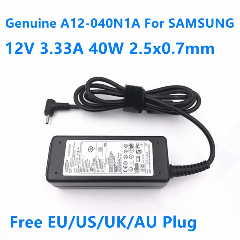 Оригинальное зарядное устройство для ноутбуков SAMSUNG XE700T1C XE500T1C 12 В 3 33 А 40 Вт A12-040N1A