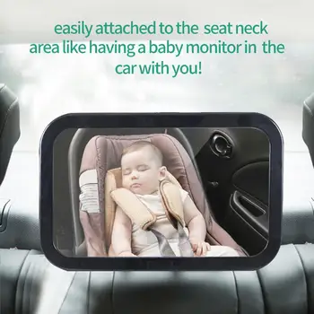 

360 Rotating Baby Car Seat Backseat Rear Facing View Safety Mirror with Straps
