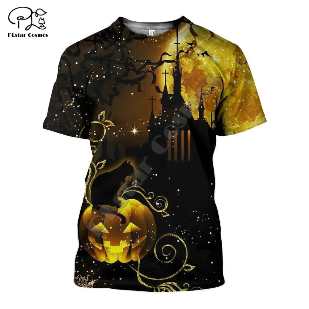 

PLstar Cosmos 3DPrint Halloween All Saints' Day Cosplay Horror Art Harajuku Streetwear Casual Funny Tshirts Short sleeve-a1
