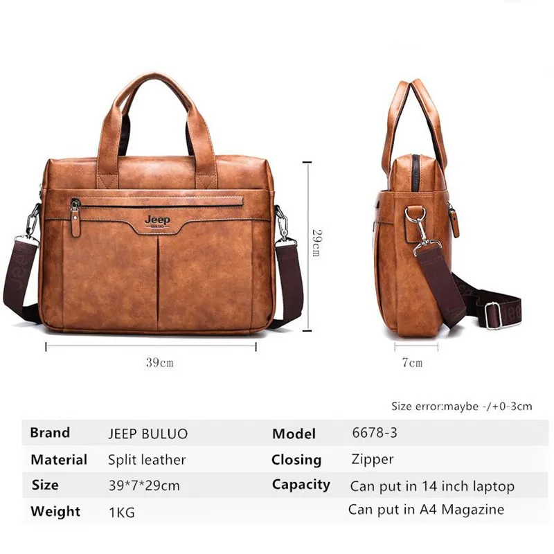 JEEP BULUO, высокое качество, дорожная сумка для мужчин, деловой портфель, сумка, спилок, кожа, 14 дюймов, сумки для ноутбука, Новые поступления