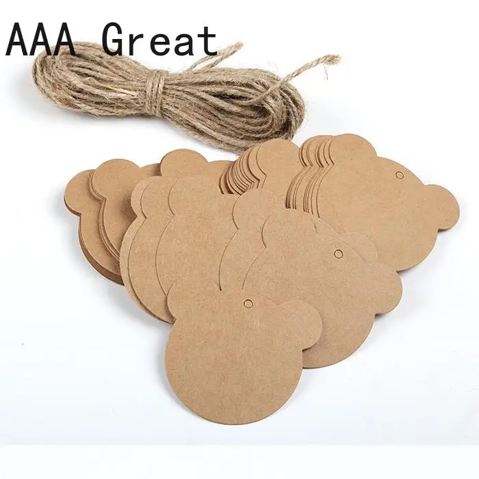 100Pcs/Lot Kraft Paper Label Price Tags Christmas Party Gift Card Packaging Labels Brown Wedding Invitations Birthday Decoration | Дом и сад