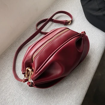 

Personality Soft Leather Handbag Purse Women's Shoulder Bags Brand Design Messenger Bags Luxury Chic Female Crosssbody Ladies