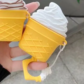 

High Quality Creative Icecream Shape Silicon Wireless Earphone Case For AirPods Protector Cover
