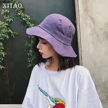 

XITAO Korean Edition Student Domes Solid Color Bucket Flounces Hats 2020 Spring Fashion Fresh Sun Protection Hat Women DMY3795