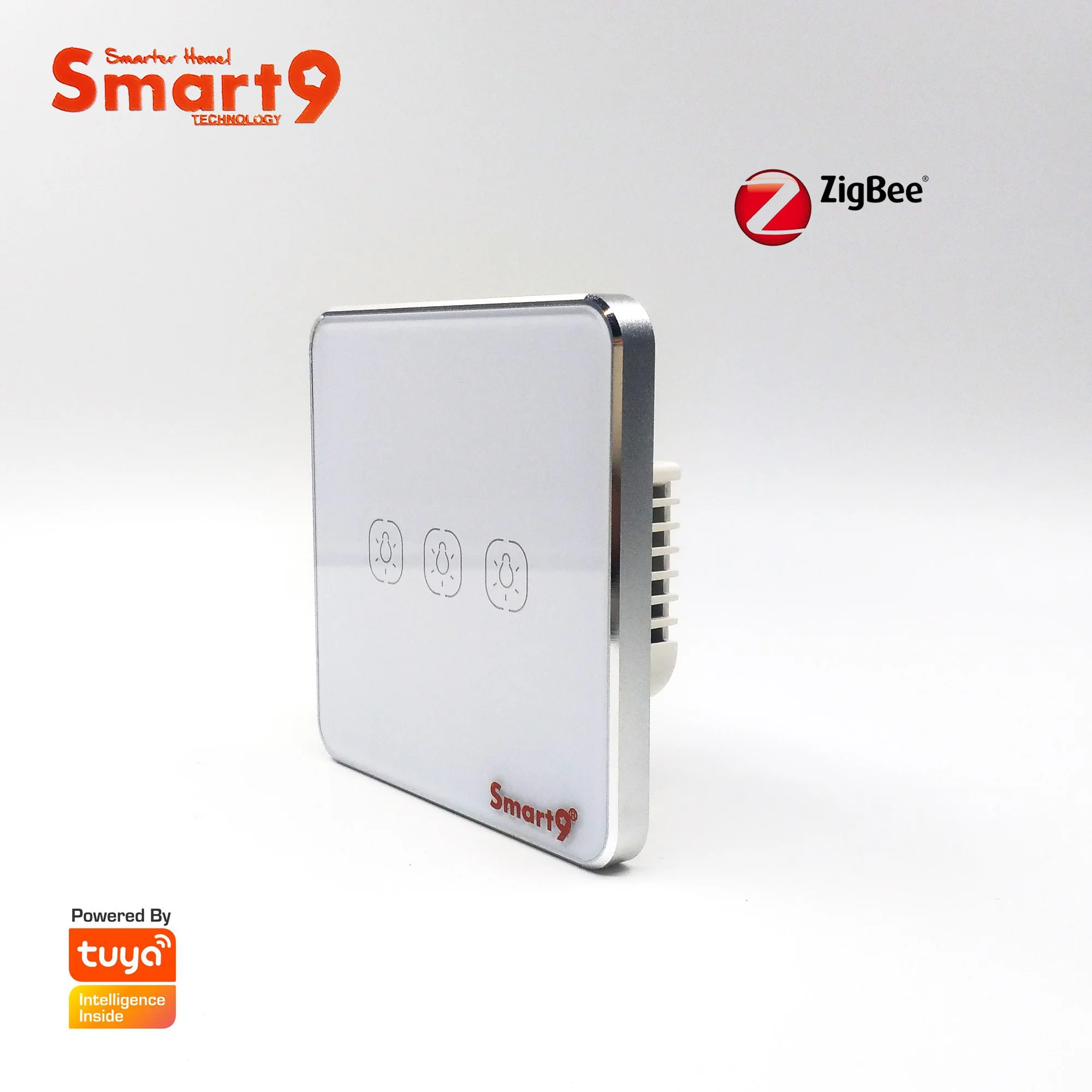 Wall Switch 03CH Smart9 ZigBee Wall Switch No Neutral Working with TuYa ZigBee Hub, Touch Button With Smart Life App Control, Powered by TuYa - Комплект: Wall Switch 03CH