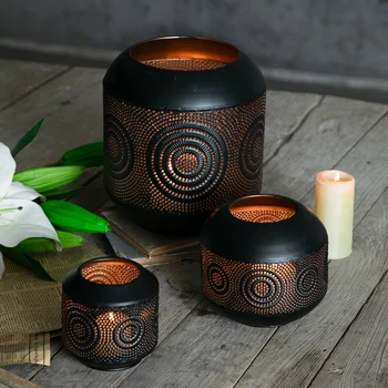 

Nordic Windproof Candle Holders Minimalist Vintage Creative Wrought Iron Candle Holder Morocco Decor Bougeoir Table Decor AC50ZT