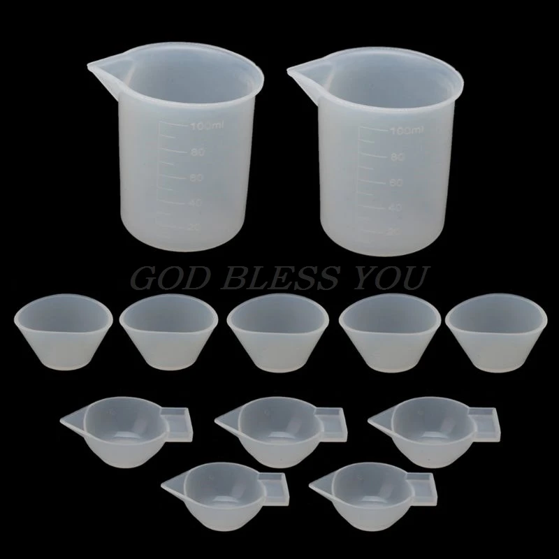 

12Pcs Silicone Mixing Measuring Cups UV Resin Mold DIY Casting Jewelry Tool Kit DIY Handmade Accessories