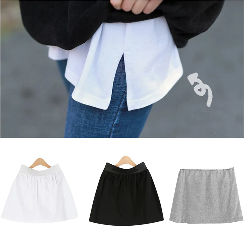 

Spring Summer A Shirt False Mini Skirt Show Thin Short Skirt Fake Hem Half-body Befree Skirts