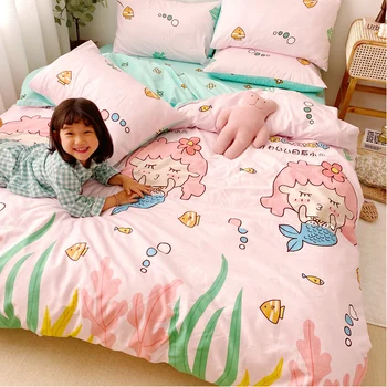 

Bed Sheet Quilt Denim Cotton Cotton Small Fresh Small Floral-Print