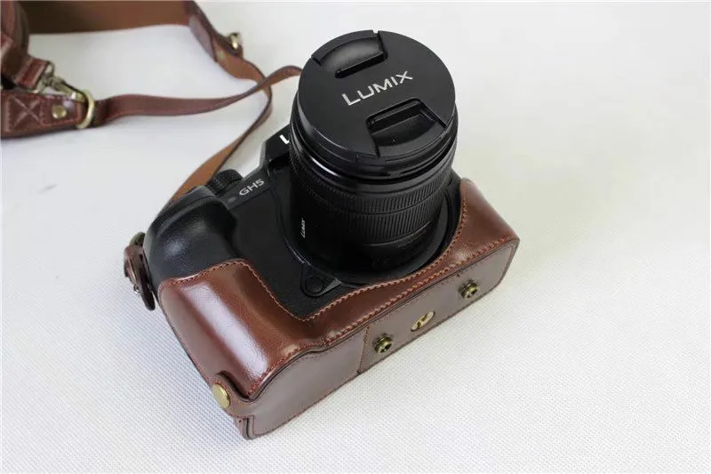 Черный/коричневый/кофейный кожаный чехол для цифровой камеры для Panasonic GH5 Lumix GH 5 с сумкой для хранения Чехол